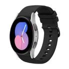 For Samsung Galaxy Watch 42mm 20mm Solid Color Soft Silicone Watch Band(Black) - 1