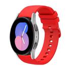 For Samsung Galaxy Watch 42mm 20mm Solid Color Soft Silicone Watch Band(Red) - 1