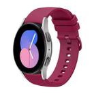 For Samsung Galaxy Watch 42mm 20mm Solid Color Soft Silicone Watch Band(Wine Red) - 1