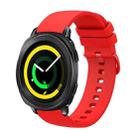 For Samsung Gear Sport 20mm Solid Color Soft Silicone Watch Band(Red) - 1