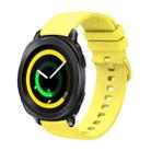 For Samsung Gear Sport 20mm Solid Color Soft Silicone Watch Band(Yellow) - 1