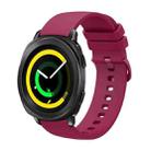 For Samsung Gear Sport 20mm Solid Color Soft Silicone Watch Band(Wine Red) - 1