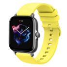 For Amazfit GTS 3 20mm Solid Color Soft Silicone Watch Band(Yellow) - 1