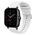 For Amazfit GTS 2E 20mm Solid Color Soft Silicone Watch Band(White) - 1