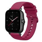 For Amazfit GTS 2E 20mm Solid Color Soft Silicone Watch Band(Wine Red) - 1