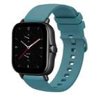 For Amazfit GTS 2E 20mm Solid Color Soft Silicone Watch Band(Pine Green) - 1