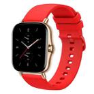 For Amazfit GTS 2 20mm Solid Color Soft Silicone Watch Band(Red) - 1