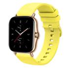 For Amazfit GTS 2 20mm Solid Color Soft Silicone Watch Band(Yellow) - 1