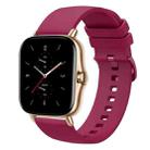 For Amazfit GTS 2 20mm Solid Color Soft Silicone Watch Band(Wine Red) - 1