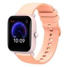 For Amazfit Pop Pro 20mm Solid Color Soft Silicone Watch Band(Pink) - 1