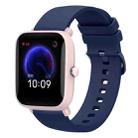 For Amazfit Pop Pro 20mm Solid Color Soft Silicone Watch Band(Navy Blue) - 1