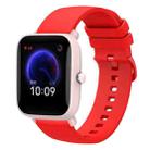 For Amazfit Pop Pro 20mm Solid Color Soft Silicone Watch Band(Red) - 1