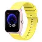 For Amazfit Pop Pro 20mm Solid Color Soft Silicone Watch Band(Yellow) - 1