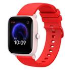 For Amazfit Pop 20mm Solid Color Soft Silicone Watch Band(Red) - 1