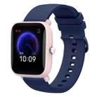 For Amazfit BIP U 20mm Solid Color Soft Silicone Watch Band(Navy Blue) - 1