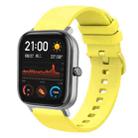 For Amazfit GTS 20mm Solid Color Soft Silicone Watch Band(Yellow) - 1
