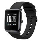For Amazfit BIP 20mm Solid Color Soft Silicone Watch Band(Black) - 1