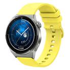 For Huawei Watch GT3 Pro 43mm 20mm Solid Color Soft Silicone Watch Band(Yellow) - 1