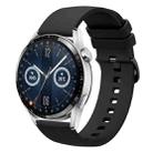 For Huawei Watch GT3 42mm 20mm Solid Color Soft Silicone Watch Band(Black) - 1