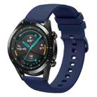 For Huawei Watch GT2 42mm 20mm Solid Color Soft Silicone Watch Band(Navy Blue) - 1