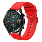 For Huawei Watch GT2 42mm 20mm Solid Color Soft Silicone Watch Band(Red) - 1