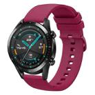 For Huawei Watch GT2 42mm 20mm Solid Color Soft Silicone Watch Band(Wine Red) - 1