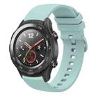 For Huawei Watch 2 20mm Solid Color Soft Silicone Watch Band(Sapphire Green) - 1