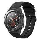 For Huawei Watch 2 20mm Solid Color Soft Silicone Watch Band(Black) - 1