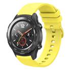 For Huawei Watch 2 20mm Solid Color Soft Silicone Watch Band(Yellow) - 1