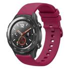 For Huawei Watch 2 20mm Solid Color Soft Silicone Watch Band(Wine Red) - 1