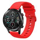 For Honor MagicWatch2 42mm 20mm Solid Color Soft Silicone Watch Band(Red) - 1