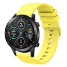 For Honor MagicWatch2 42mm 20mm Solid Color Soft Silicone Watch Band(Yellow) - 1