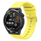 For Huawei Watch GT Runner 22mm Solid Color Soft Silicone Watch Band(Yellow) - 1