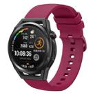 For Huawei Watch GT Runner 22mm Solid Color Soft Silicone Watch Band(Wine Red) - 1