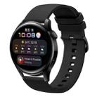 For Huawei Watch 3 22mm Solid Color Soft Silicone Watch Band(Black) - 1