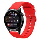 For Huawei Watch 3 22mm Solid Color Soft Silicone Watch Band(Red) - 1