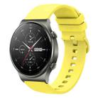 For Huawei GT2 Pro 22mm Solid Color Soft Silicone Watch Band(Yellow) - 1