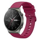 For Huawei GT2 Pro 22mm Solid Color Soft Silicone Watch Band(Wine Red) - 1