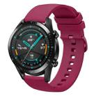 For Huawei GT2 46mm 22mm Solid Color Soft Silicone Watch Band(Wine Red) - 1