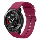 For Honor Watch GS Pro 22mm Solid Color Soft Silicone Watch Band(Wine Red) - 1