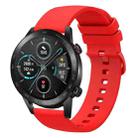 For Honor Magic Watch 2 46mm 22mm Solid Color Soft Silicone Watch Band(Red) - 1