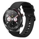 For Honor Watch Dream 22mm Solid Color Soft Silicone Watch Band(Black) - 1