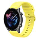 For Amazfit GTR 3 Pro 22mm Solid Color Soft Silicone Watch Band(Yellow) - 1
