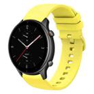 For Amazfit GTR 2e 22mm Solid Color Soft Silicone Watch Band(Yellow) - 1