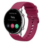 For Amazfit GTR 2 22mm Solid Color Soft Silicone Watch Band(Wine Red) - 1