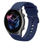 For Amazfit 3 22mm Solid Color Soft Silicone Watch Band(Navy Blue) - 1