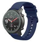 For Amazfit GTR 47mm 22mm Solid Color Soft Silicone Watch Band(Navy Blue) - 1