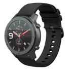 For Amazfit GTR 47mm 22mm Solid Color Soft Silicone Watch Band(Black) - 1