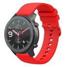 For Amazfit GTR 47mm 22mm Solid Color Soft Silicone Watch Band(Red) - 1