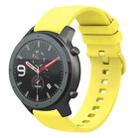 For Amazfit GTR 47mm 22mm Solid Color Soft Silicone Watch Band(Yellow) - 1